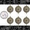 Antiqued Brass Spinner Two Ring Connectors - Set of Six - AB-2C81